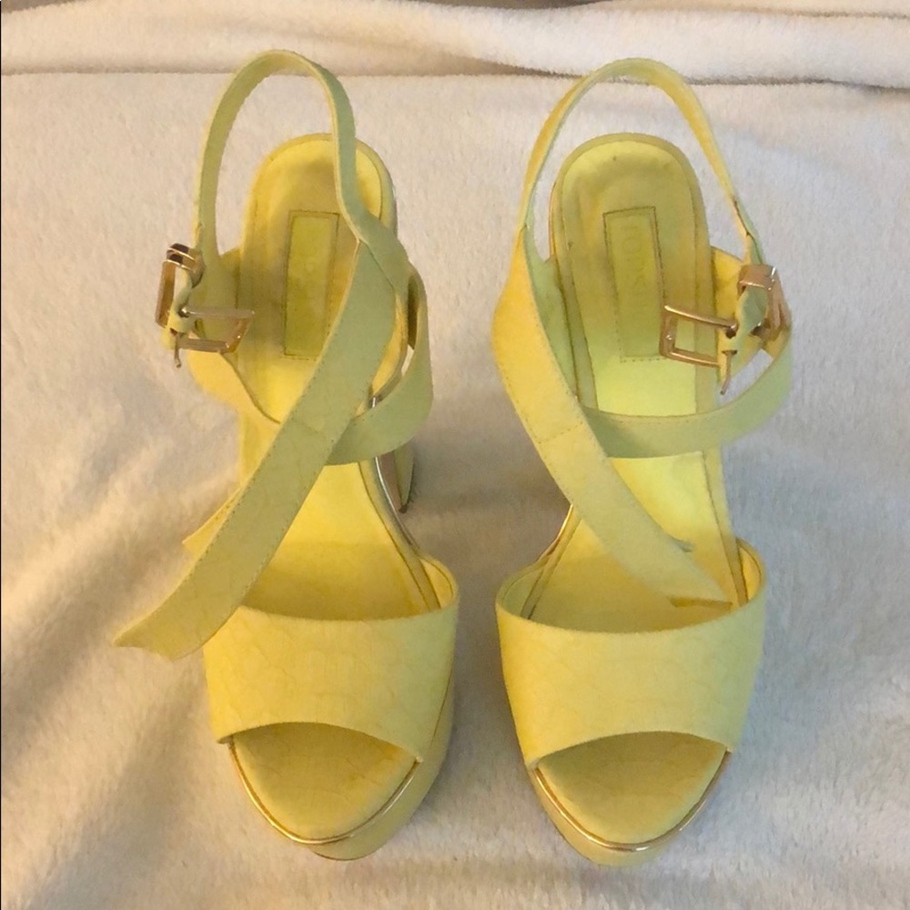 Neon Yellow Platform Heels